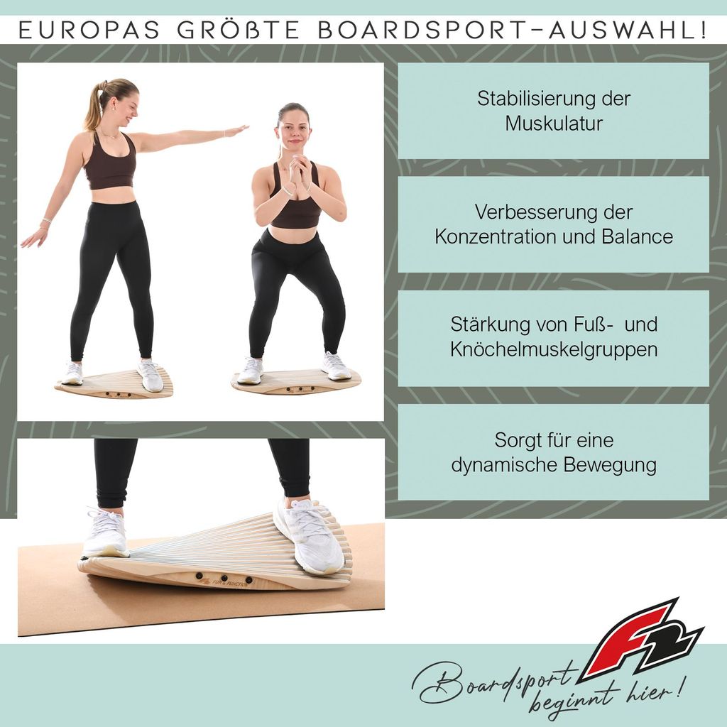 F2  Balance Board Splitboard  65x28cm Blau Produktbild 