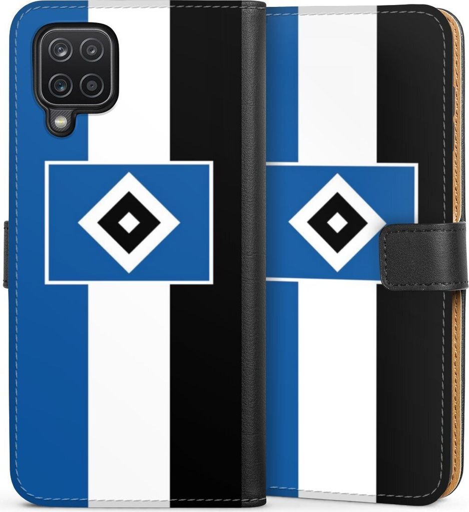 DeinDesign Klapphülle für Samsung Galaxy A12 Handytasche Lederhülle Tasche HSV Hamburger SV Streifen