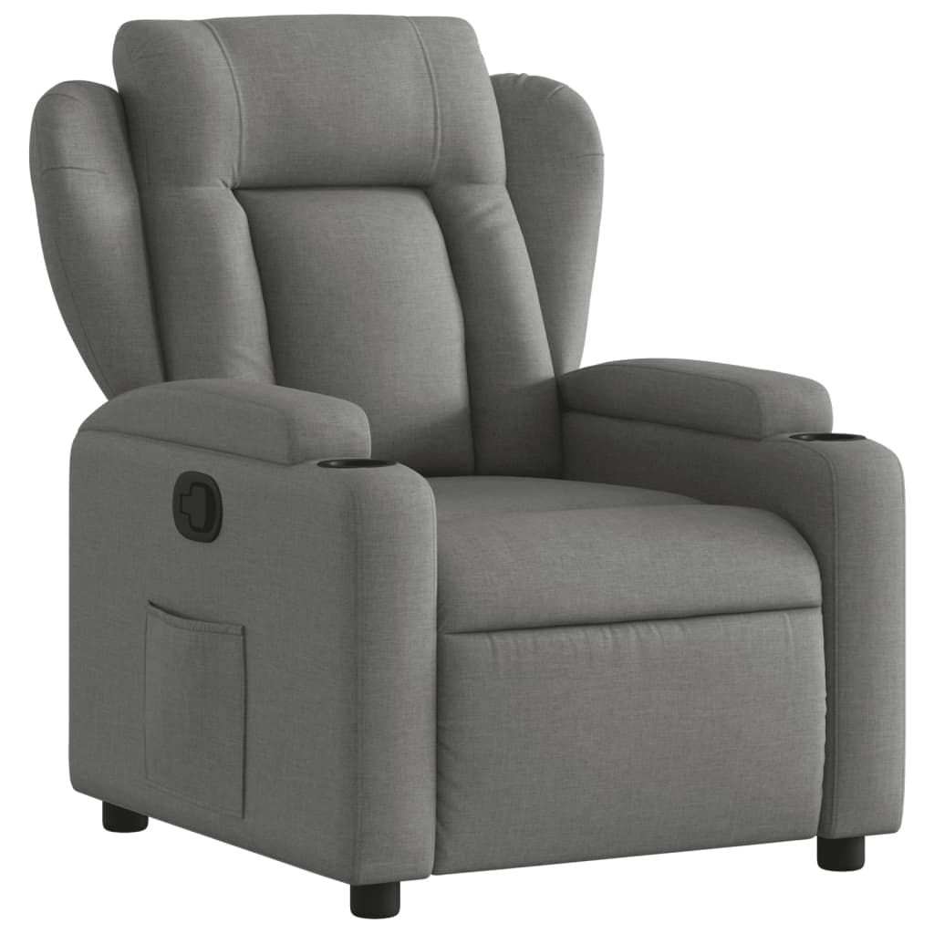 vidaXL Poltrona relax in tessuto grigio scuro Immagine del prodotto 