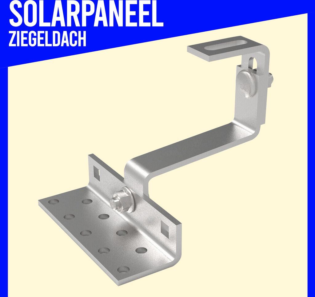 Photovoltaik Solarpanel Halterung 2x Montage Set Ziegeldach Produktbild 11