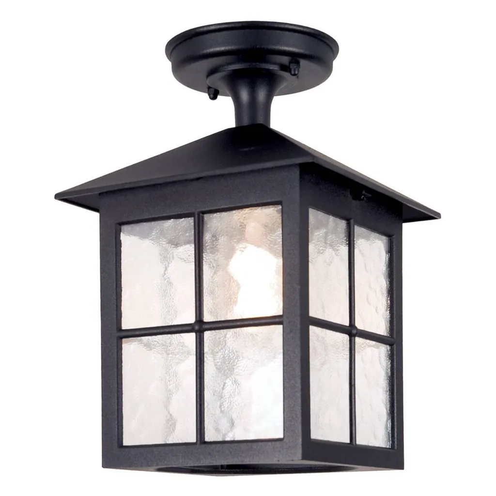 Luminaire extérieur Winchester noir en aluminium et verre Elstead E27