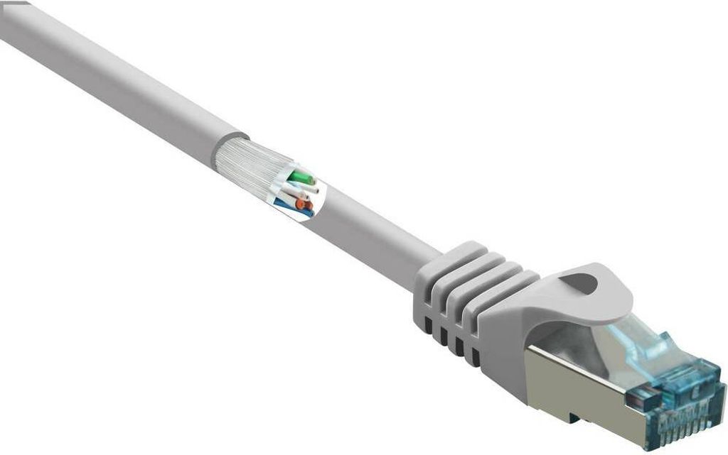 Renkforce RF-5043948 RJ45 Netzwerkkabel, Patchkabel CAT 6a S/FTP 10.00 m Grau Flammwidrig 1 St.