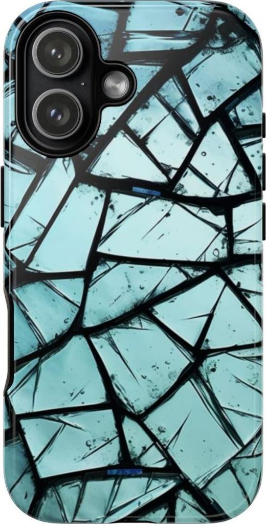 Blaues Mosaik aus zerbrochenem Glas – Hülle Kompatibel mit iPhone 17