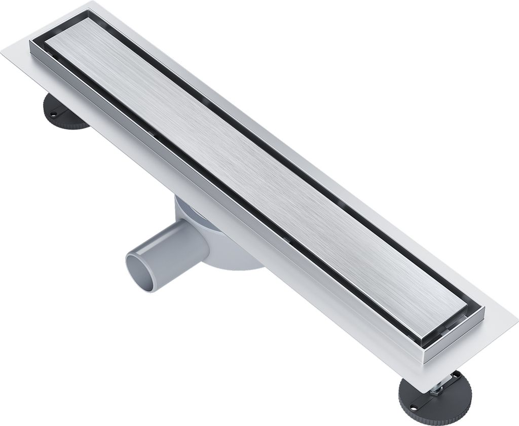 SONNI 50cm Bodenablauf flach Duschrinnen, 360° verstellbarer Siphon, Edelstahl 2 in 1 Design, mit Geruchsstop und Haarsieb Randablauf