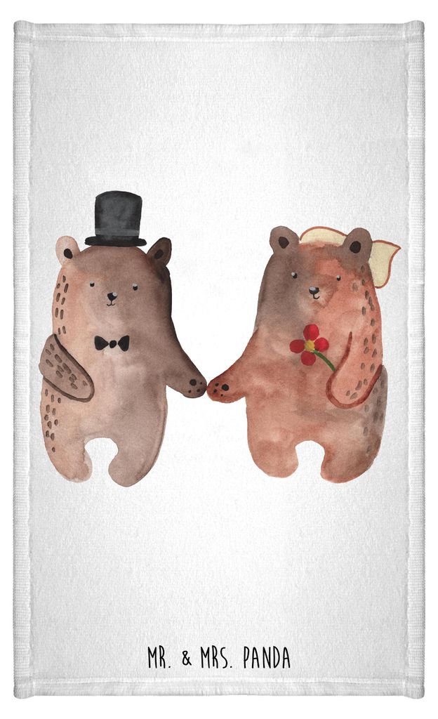 Mr. & Mrs. Panda Handtuch Bär Heirat - Weiß - Geschenk, badezimmer, Frotteehandtuch, Kleines, Teddy, Verheiratet Heirate Hochzeit Hochzeitsgesche...
