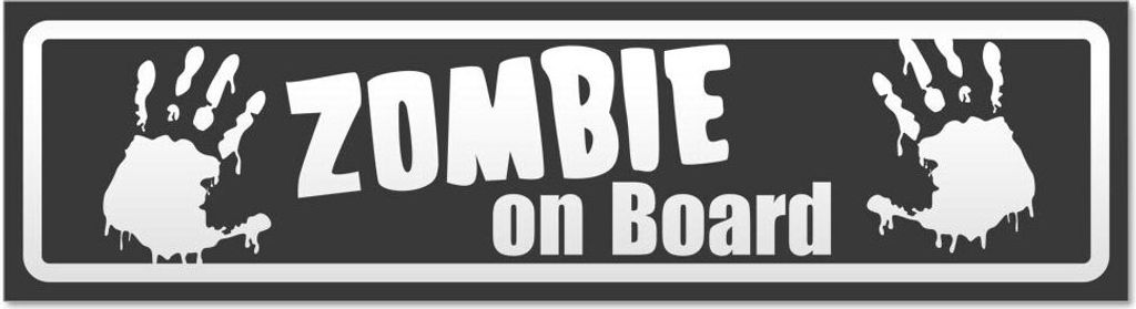 Kiwistar - Autoaufkleber - Dunkelgrau - 20 x 5,3 cm - Zombie ob Board invertiert - Hinweis Aufkleber Sticker für Auto, Kfz, Fahrrad, PKW, LKW