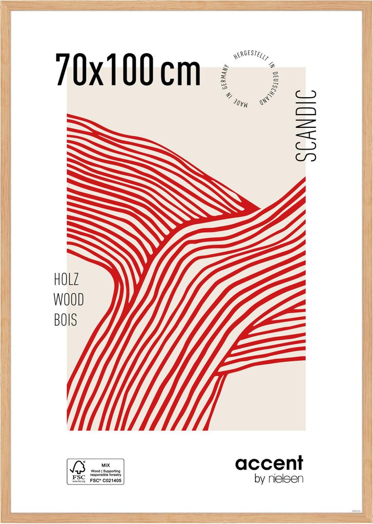 accent by nielsen Holz Bilderrahmen Scandic, 70x100 cm, Eiche