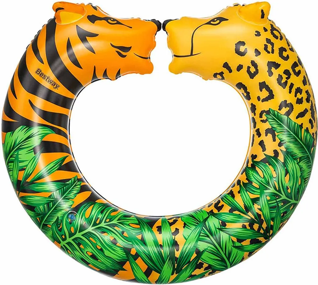 Bouée Gonflable Jungle Bestway 109x89 cm avec Imprimé Tropical et Poignées