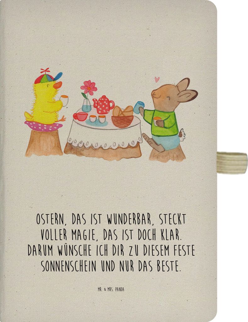 Mr. & Mrs. Panda Skizzenbuch Ostern Frühstück - Transparent - Geschenk, Kladde, Osterhase, Frühling, Ostergrüße, notizbuch, Journal, a4, Adres...