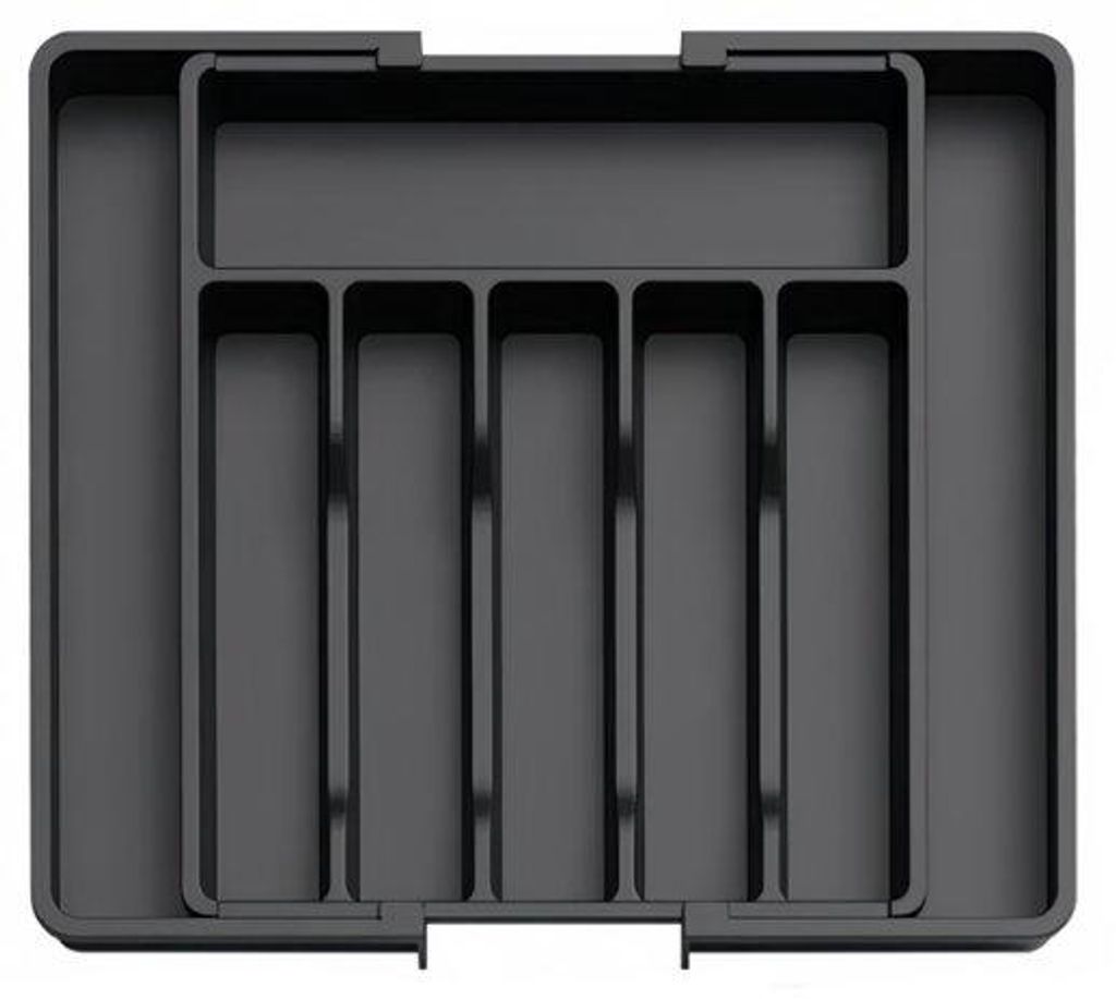 Verstellbare Lade-Organizer - Opbergbox - Kunststoff - Schwarz - 2-teilig