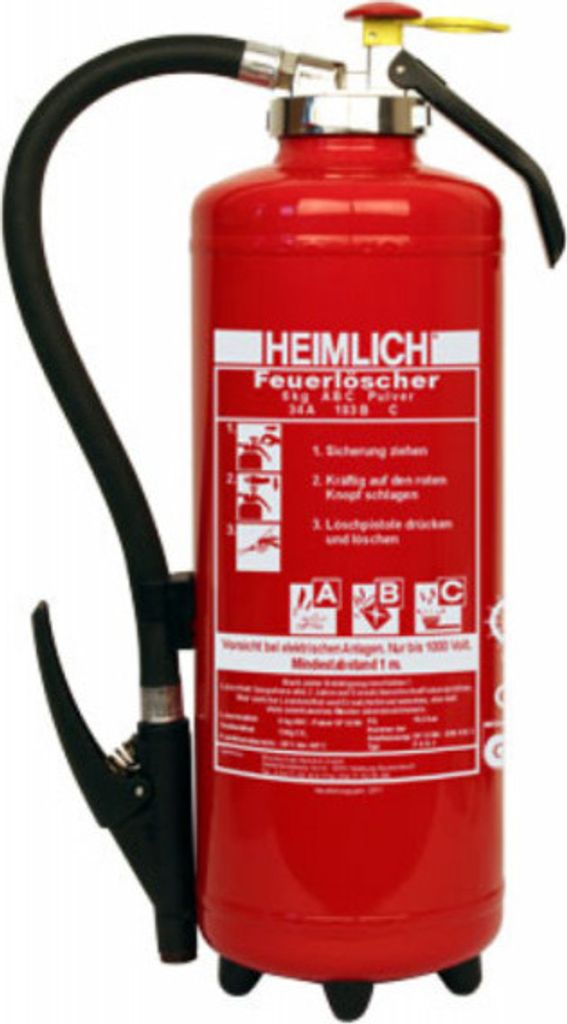 HEIMLICH Pulver Auflade Feuerlöscher 43A 233B= 12LE Pulverlöscher Schlagknopf