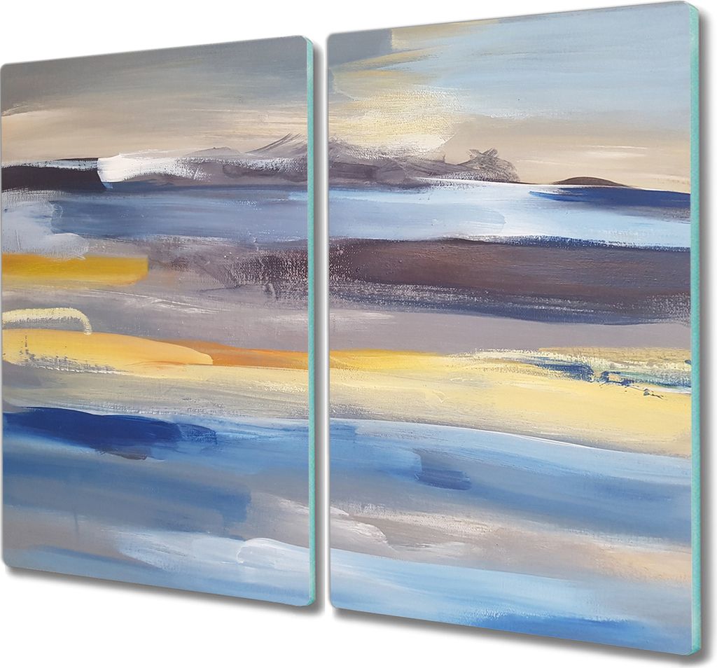 Coloray Schneidebrett Herdabdeckplatte 2x30x52 cm Kochplattenabdeckung Hackbrett Küchenbrett - Wolken Wasser verwischt