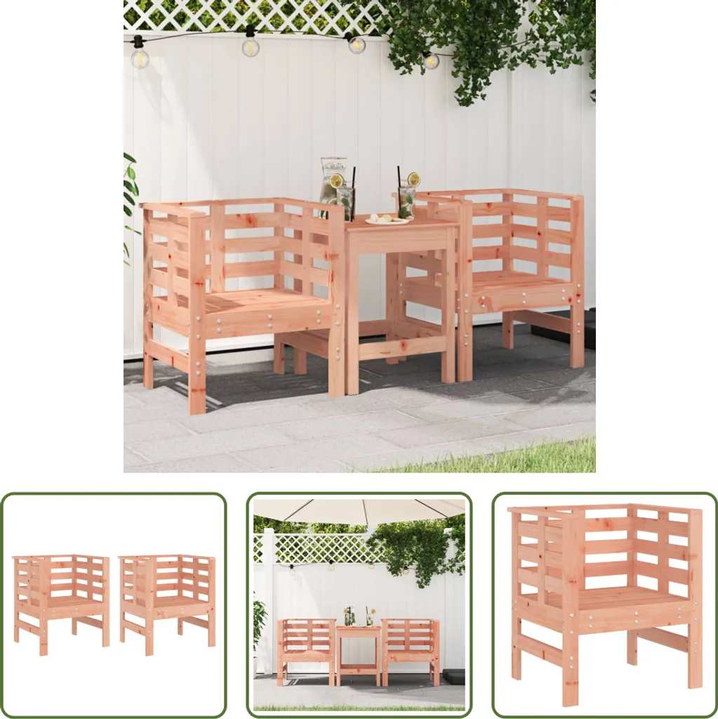 Sedie da Giardino in Legno Massello di Abete Douglas - Set 2 Pezzi
