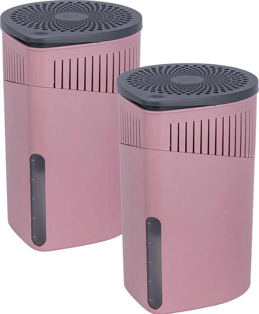 WENKO 2er Set Raumentfeuchter 'Drop' in Rosa 1000 g Produktbild 