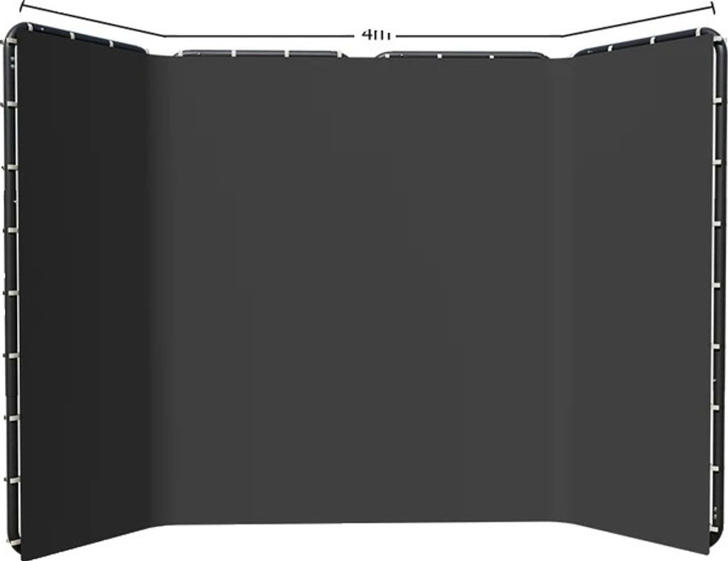 Hintergrund-Ständerrahmen, einfarbiger Musselin, ideal für Fotografie, 240x400cm Schwarz-a