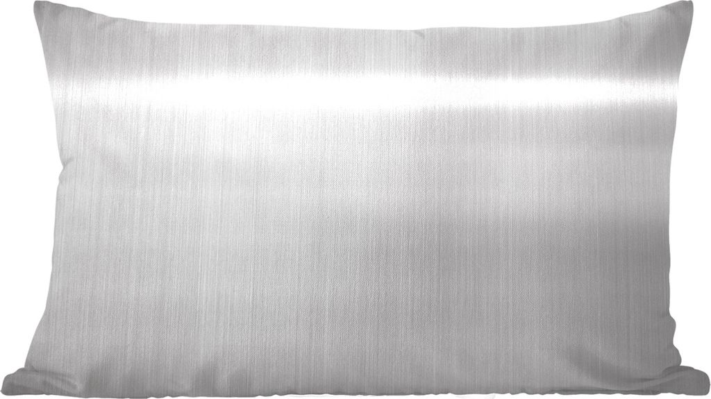 MuchoWow Zierkissen Sofakissen Wohnzimmer Dekokissen 50x30 cm Metalldruck - Silber - Grau - Wohnzimmerdekoration - Polster mit Photo