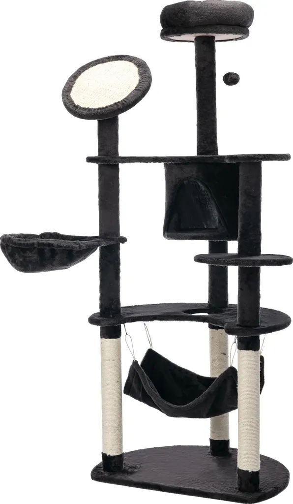 Arbre à chat 153 cm à jouets interactifs et plateformes gris foncé