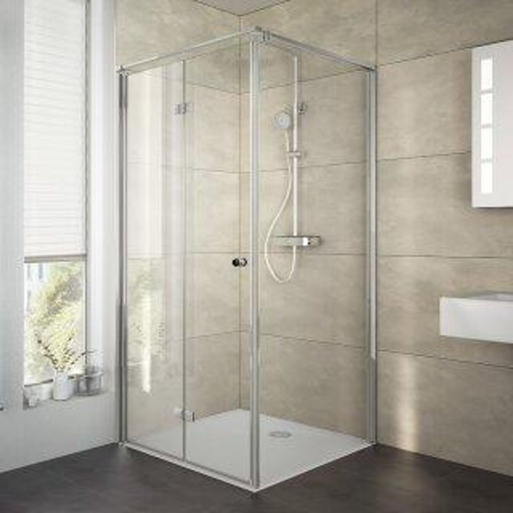 HSK 17988100-68-520 Atelier Plan Seitenwand zur Drehfalttür 1000x2000mm Schwarz-Matt Grauglas Edelglasbeschichtung
