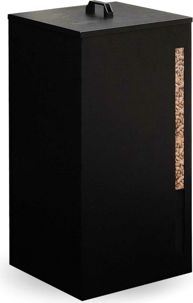 Aga Pelletbox mit Rollen und Tankdeckel 36x36x52 cm Schwarz Produktbild 1