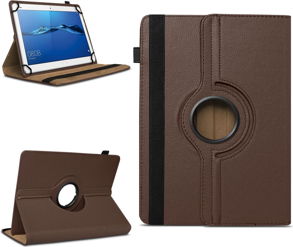 Tablet Tasche für Huawei MediaPad M3 M5 Lite 10,1 Hülle Schutzhülle Case DrehbarFarben:Braun
