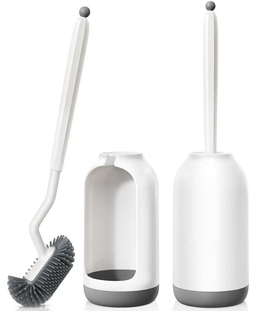 Brosse de toilettes silicone à séchage rapide sans perçage murale blanche