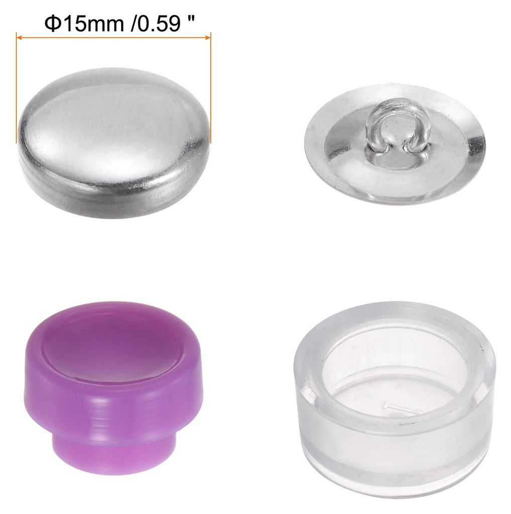 15 Sets Selbstbezug-Knopf-Set 24L 0,6" 15mm mit Draht-Rš¹ckseite Aluminium-Kn?pfe zum Abdecken von Stoff Knopfmacher Abdeckkn?pfe Set mit Werkzeu...