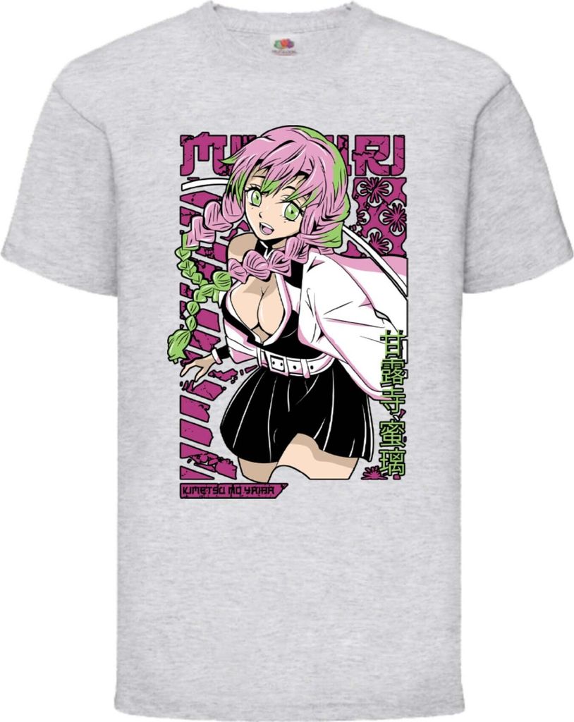 Kinder T-Shirt Demon Anime Slayer Kanroji Mitsuri Kanroji Mitsuri, 12-13 Jahr - 152 / Grau