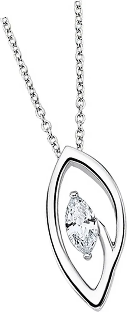 Collier en Argent Femme avec Pendentif Ovale Zirconium Lotus Silver LP1910