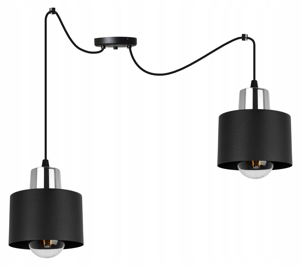 Moderne LED Pendelleuchte Schwarz mit Lampenschirm – Hängelampe / Deckenleuchte für Wohnzimmer und Esszimmer