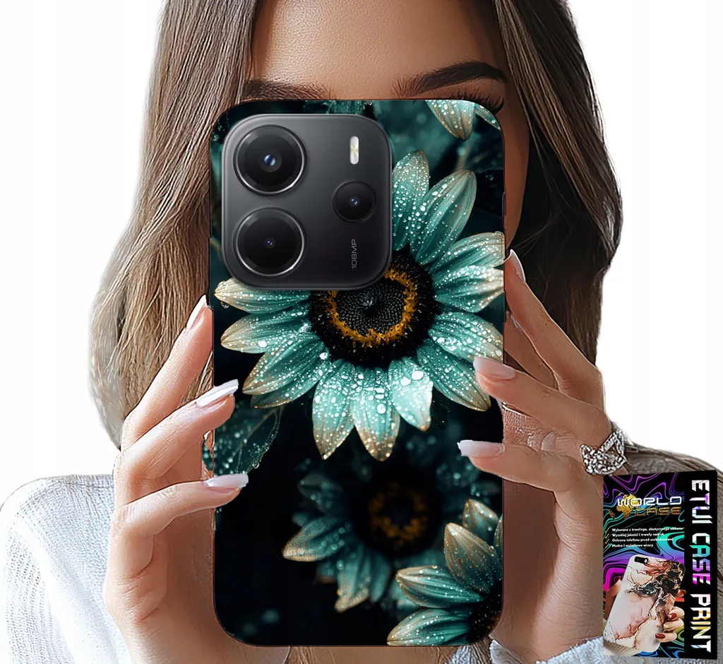 Offerta Cover Xiaomi Note 14 4G + Pellicola - Fiore Blu Resistente