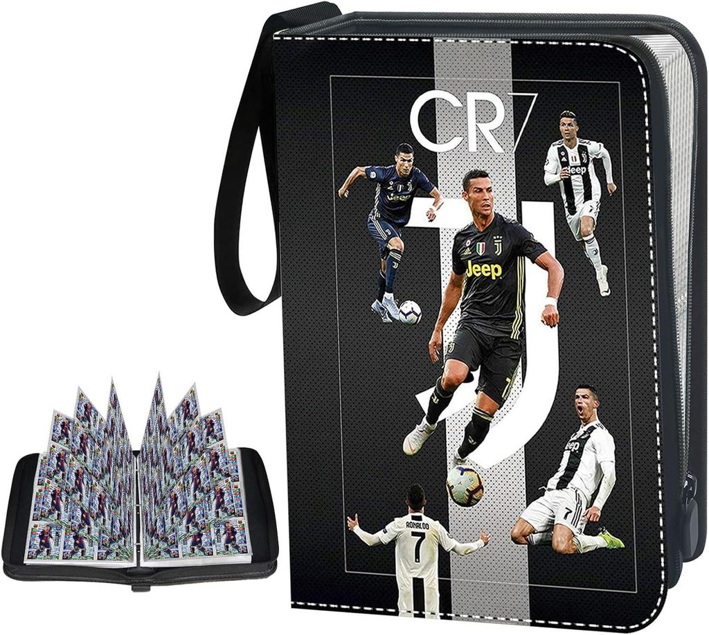 Cristiano ronaldo Fußball Sammelkarten Album, Sammelkarten Album Kompatibel Karten Sammelalbum, Fussball Karten Sammelalbum 50 Seiten 900 Karten cr7