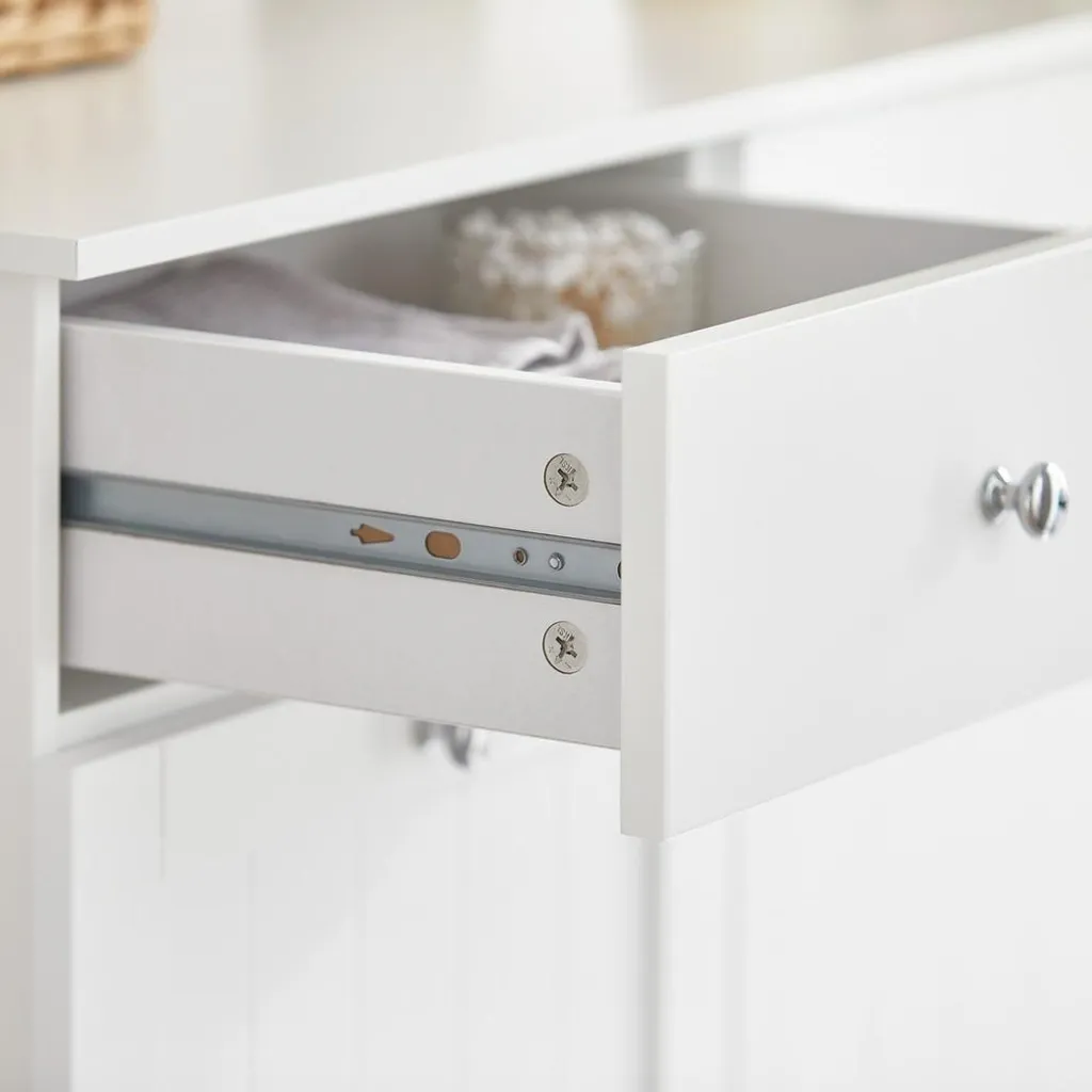 SoBuy BZR33-W Mobile Bagno Bianco - Stile Scandi con Cesti Bucato - 7