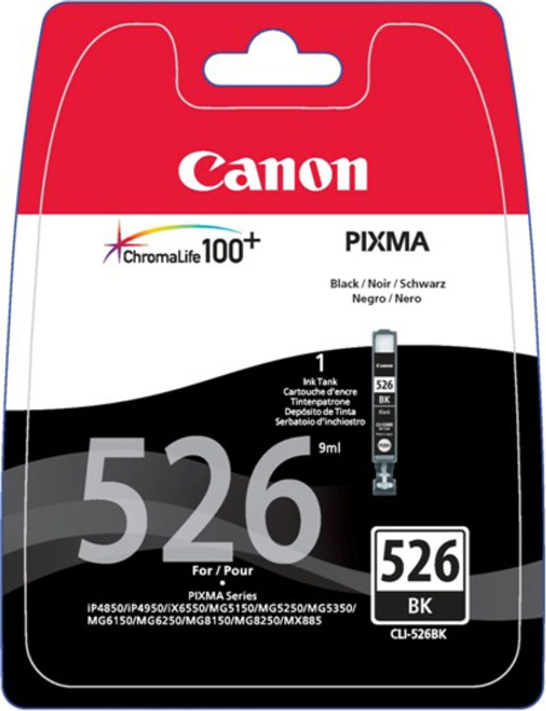 Canon CLI-526 BK w/o Sec, Standardertrag, Schwarz, Tinte Produktbild 