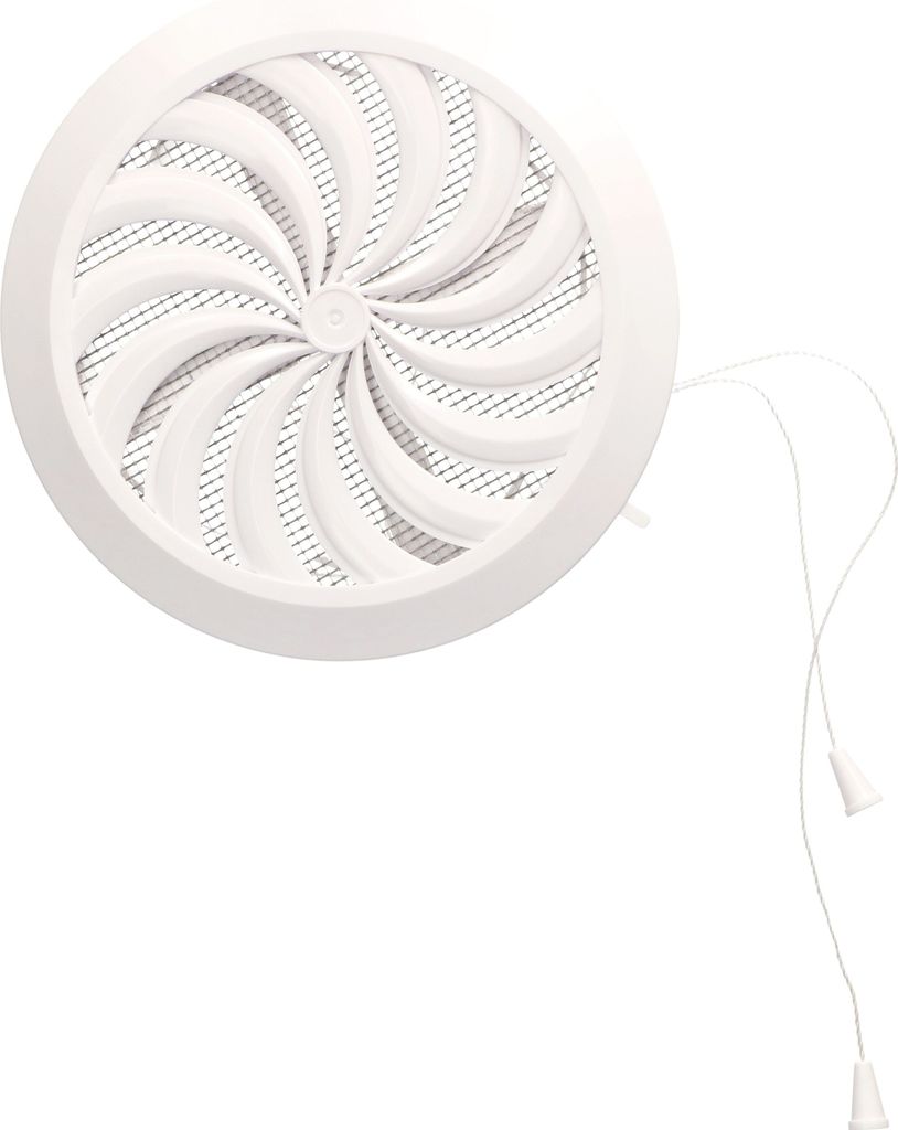 KOTARBAU 100-150 mm Lüftungsgitter regulierbar verschließbar mit Insektenschutz Rund Weiß