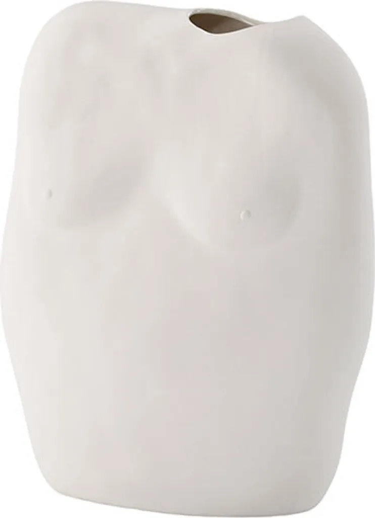 Vase Décoratif Romie Beige en Grès Mat - Accessoire Maison Design 30cm