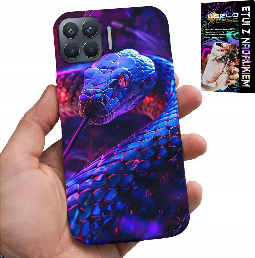 Cover Luxury Oppo Reno 4 Lite - Pelle Serpente & Foil Gold