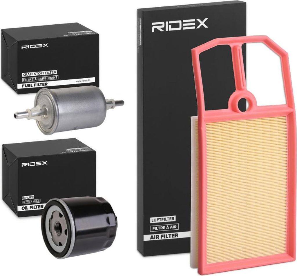 RIDEX Filterset Inspektionspaket Filtersatz für VW Golf IV Schrägheck (1J1) Lupo (6X1, 6E1) POLO (6N2) Polo Schrägheck (6N1) Polo Classic (6V2)