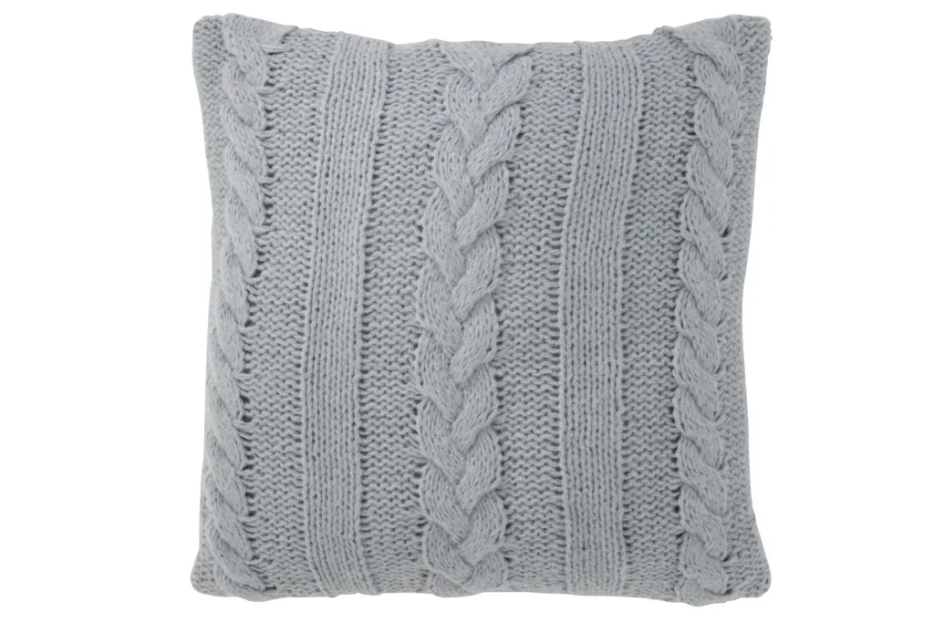 Coussin Twist J-Line en Polyester Gris - Accessoire Déco Salon 45x45cm
