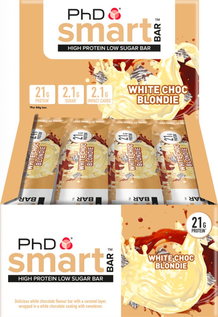 PhD Smart Bar (12x64g) White Chocolate Blondie - Riegel - Produktbild 