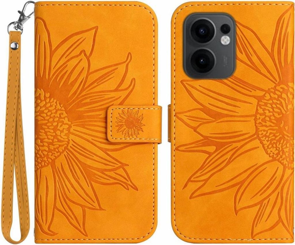 OPPO Reno13 F / FS 5G Hülle - Coverup Sonnenblume Klapphülle mit Schlüsselband - Gelb