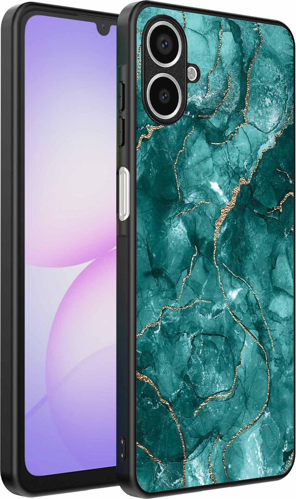 Geeignet für Samsung Galaxy A07 Telefon Fall mit Marmor Druck - TPU zurück Abdeckung Fall Marmor Design - Gold Grün - Smartphonica