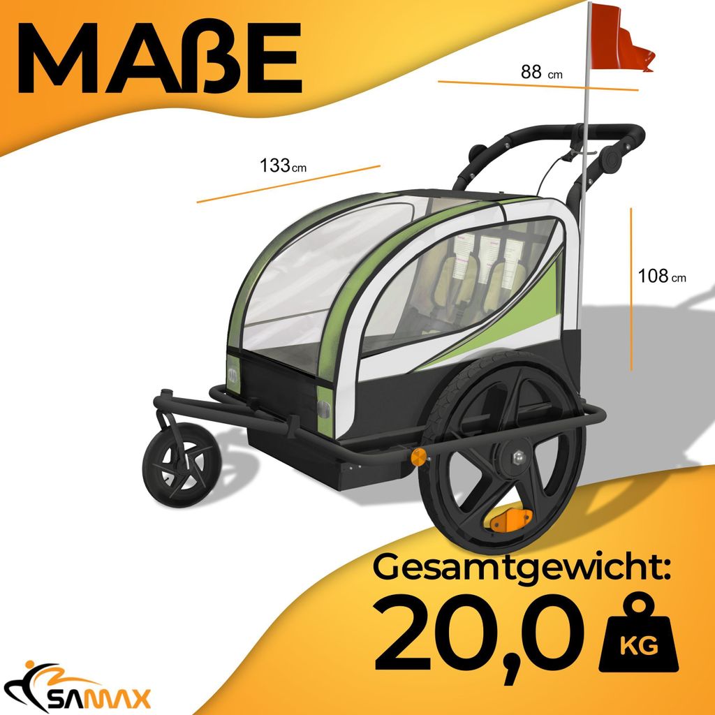 SAMAX Obrotowa przyczepka rowerowa 360° 2w1 jogger - Zdjęcie produktu 3