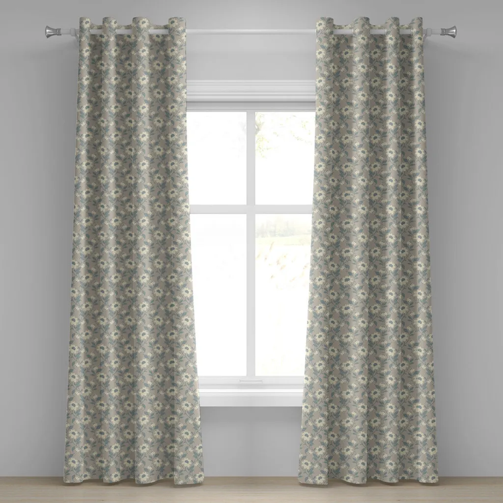 Rideaux occultants légers fleurs pour cacher le vis-à-vis 280x245 cm