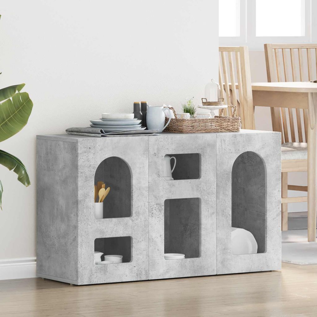 "Schlussverkauf" Sideboard 1 PC - Anrichte/Kommode - Max. Gewicht: 120 kg - Beton Grau 100x35x59 cm Holzwerkstoff C7093