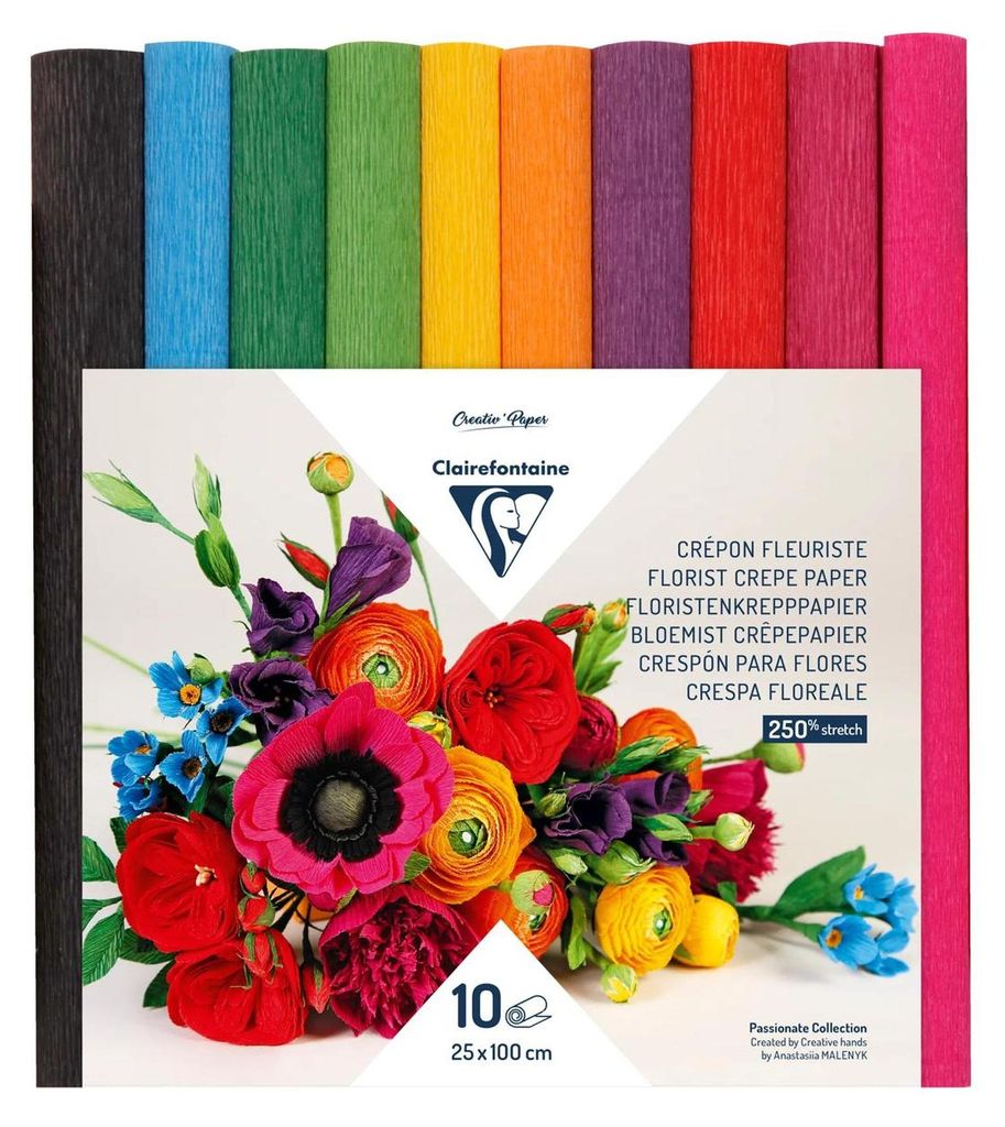 Clairefontaine Floristenkrepp 10Rl 25x100 Farbsort Produktbild 