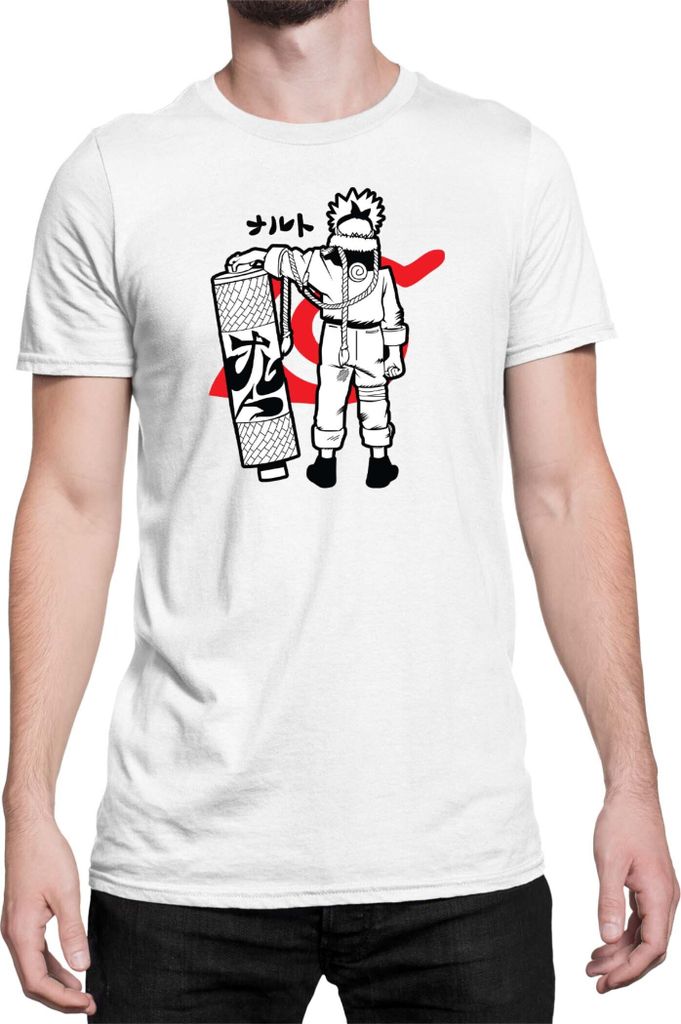 Herren T-Shirt Japan Anime Manga Naruto Uzumaki 03 Uzumaki Family, Man 4XL / Weiß