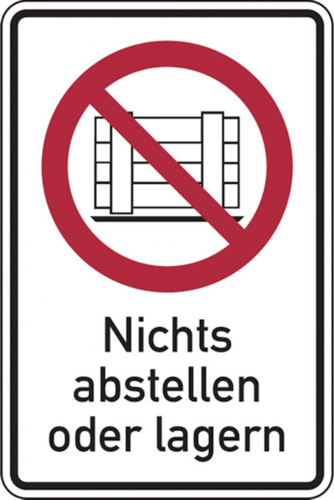 Dreifke Verbotsschild, Kombischild, Nichts abstellen oder lagern | Folie sel...