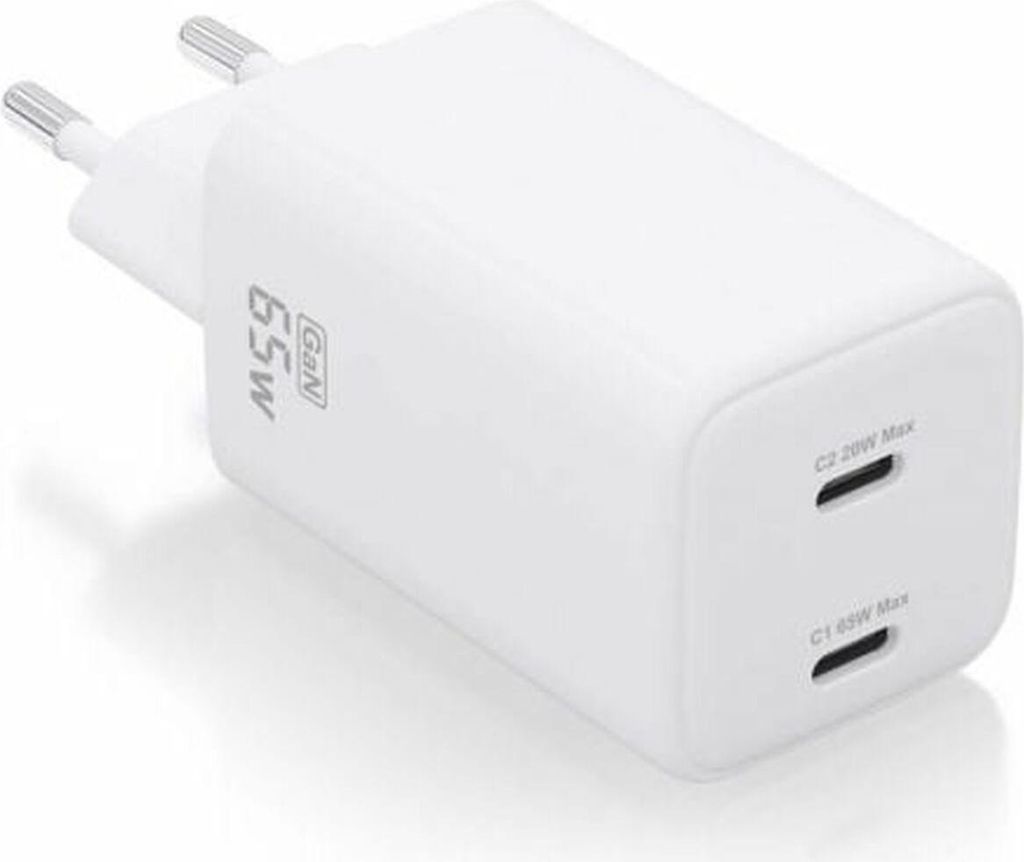 Aisens GaN Wall Charger ASCH-65W2P039-W/ 2xUSB Type-C/ 65W