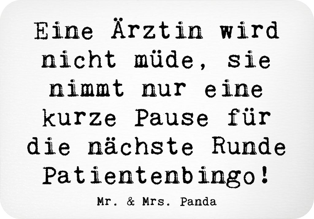 Mr. & Mrs. Panda magnet Spruch Ärztin Pause - Weiß - Geschenk, zettelhalter, personalisierte Geschenke, holzmagnet, Therapie, Müde, Kühlschrank...