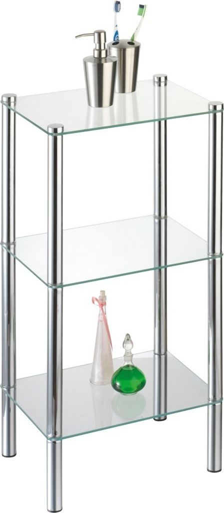 Standregal Solanio verchromt 3 Glasböden Produktbild 